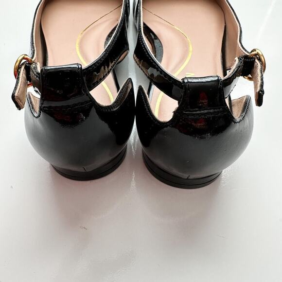 Cole Haan Bria Cutout Black Patent Leather Flats Size 7 Square Toe - Picture 7 of 13
